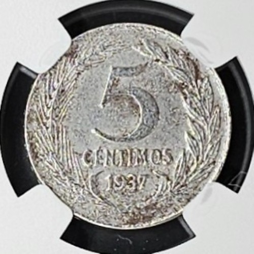 1937 Spain 5 Centimos NGC Genuine