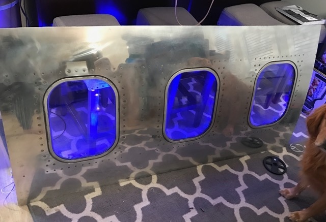 Airplane Window fuselage art With Lights