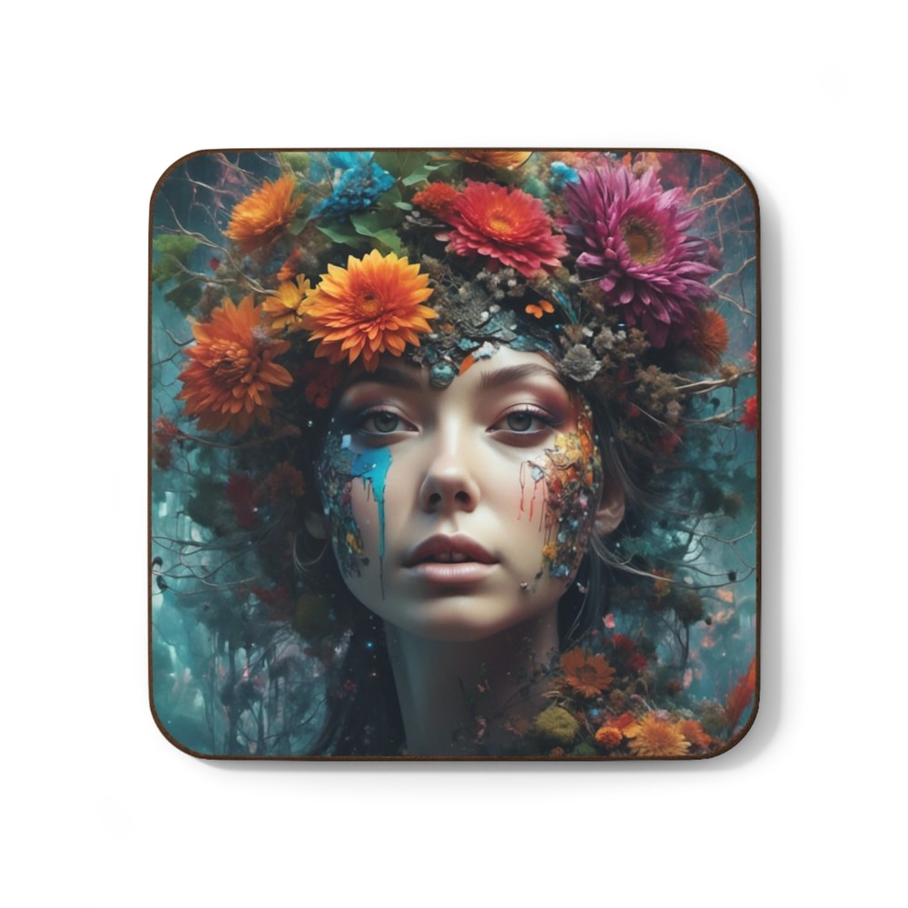 Bouquet Goddess Hardboard Back Coaster