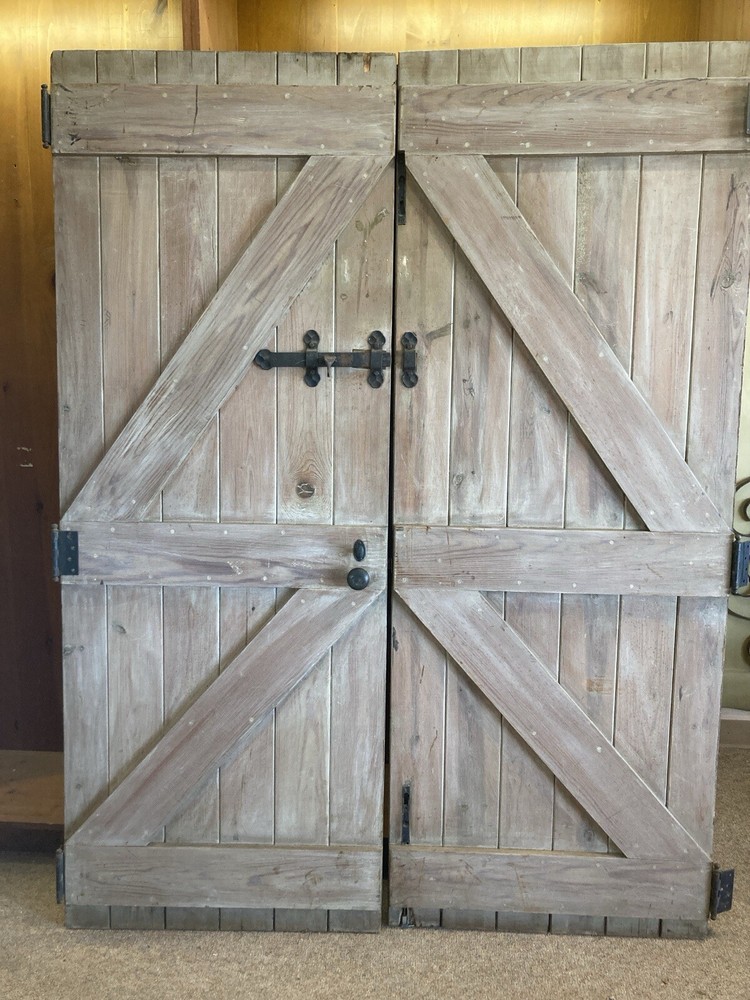 1939 Cyprus Double Doors, Original Hardware, Texas Ranch
