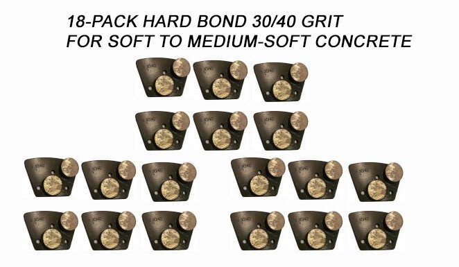 18 pack! Diamond Grinding Discs For Bolt-on Grinder SOFT Surface 30/40 Grit