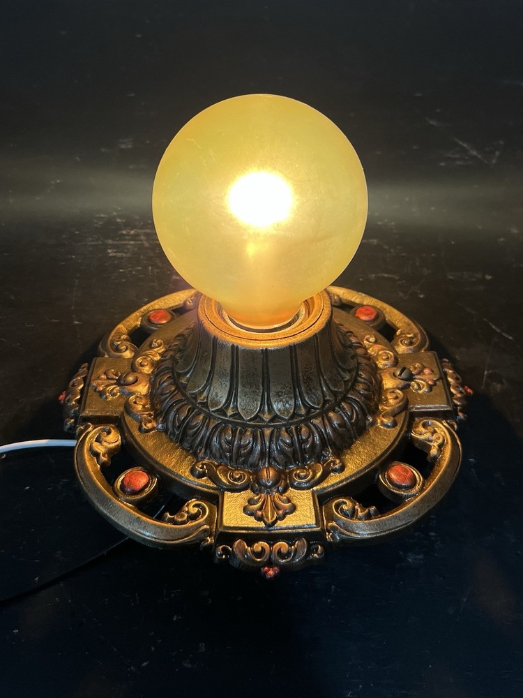 Pair Polychrome Rewired Single bulb flush mount ceiling fixtures 34B