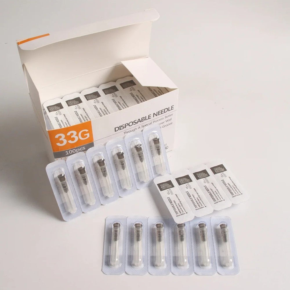100Pcs Tattoo Needle Micro Needles 33G Disposable Sterile Injection-Needle