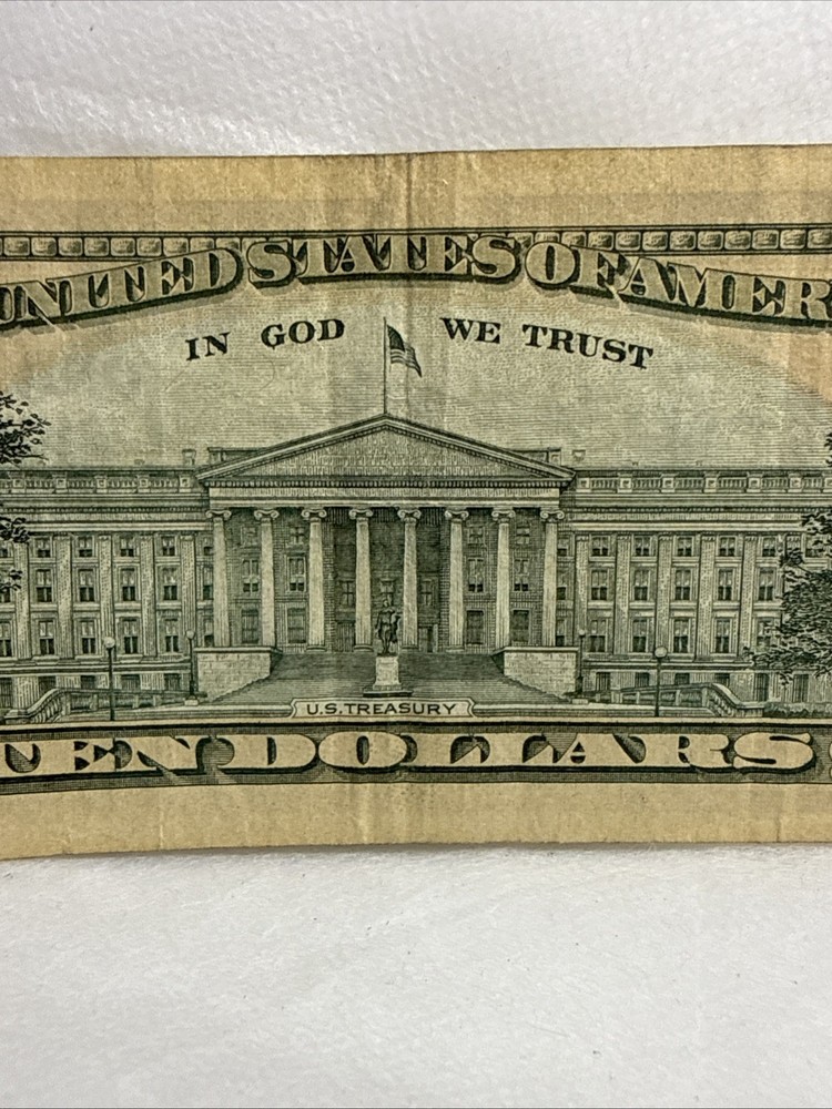 Ten Dollar Ink Smear error Note