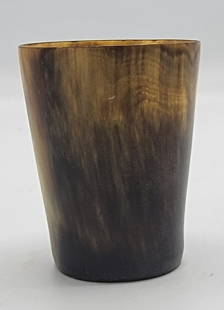 19th Century Cow Horn Cup With Glass Bottom