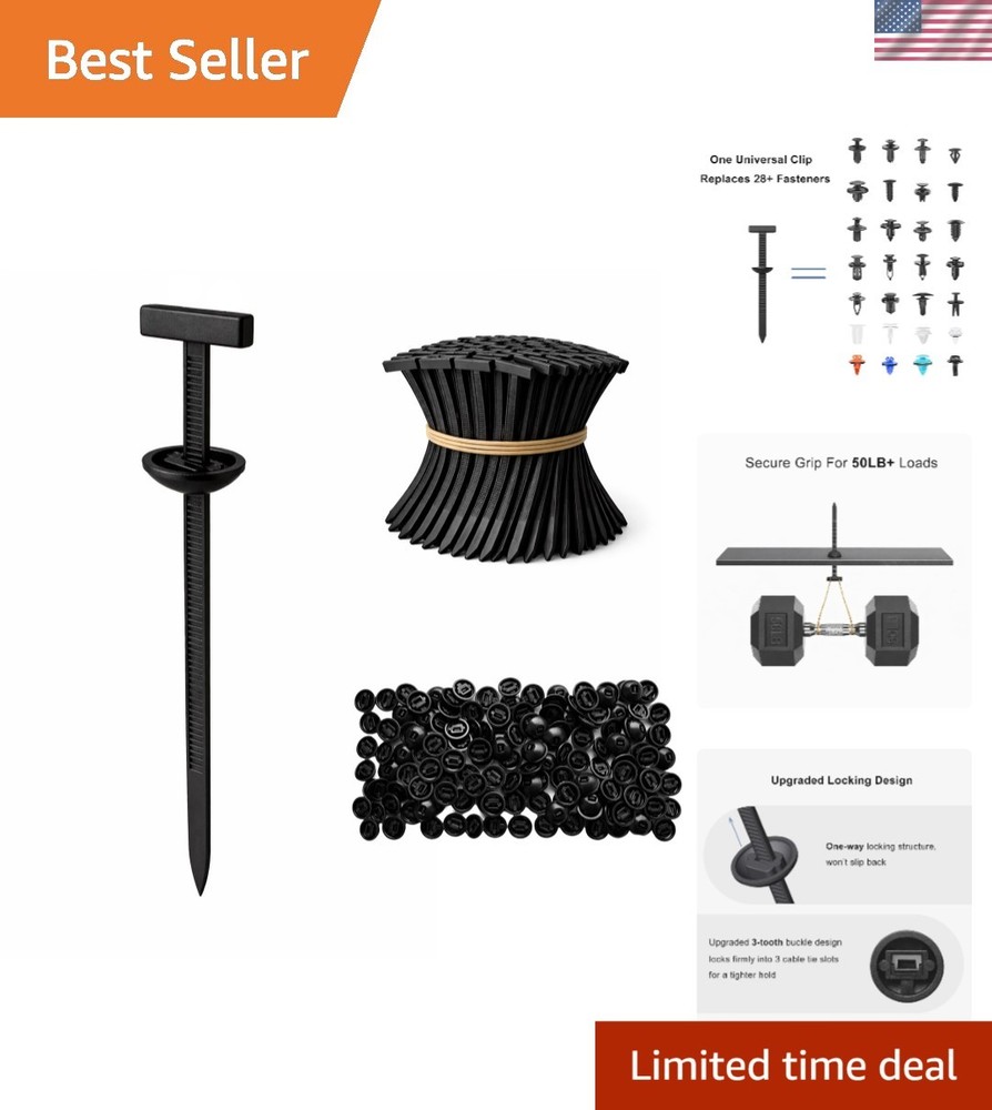 Universal Fit 300-Piece Nylon Cable Tie Pack - Easy Tool-Free Installation