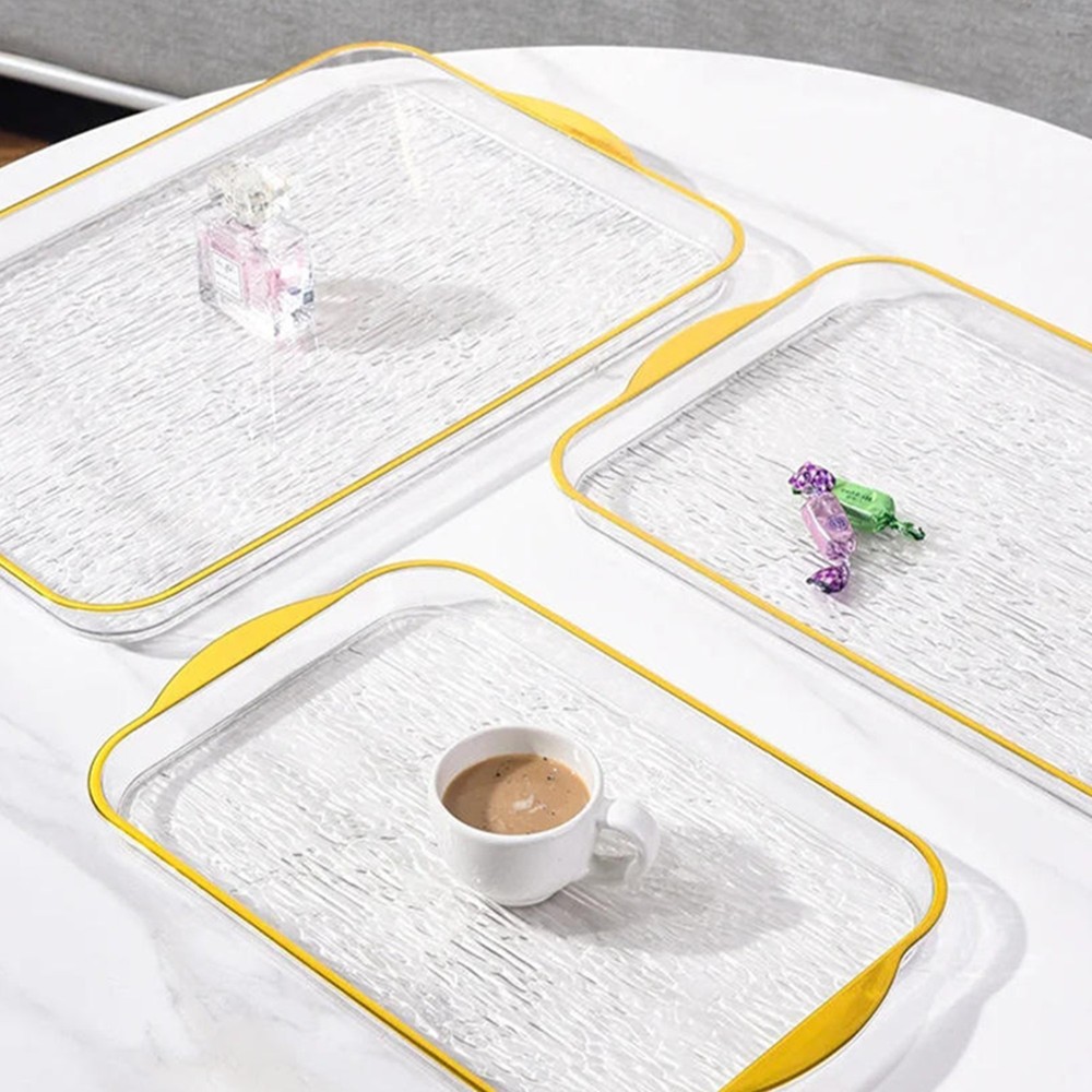 Large Rectangular Cake Plate Dome Lid Plastic Serving Tray Bread Display