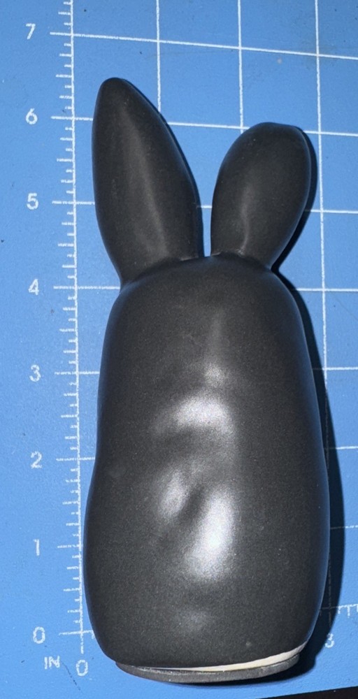 Bunny Rabbit Black Matte Pottery Decoration 6 “ Tall