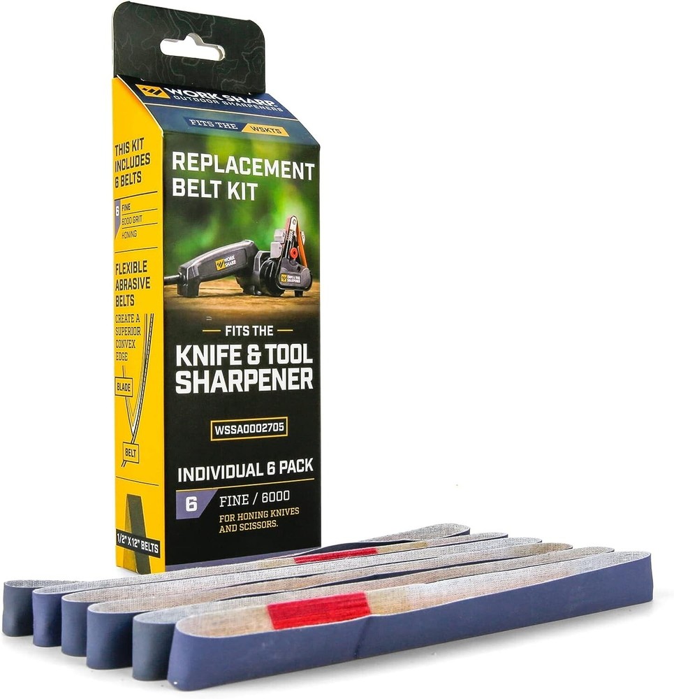 Hand-Powered 6000 Grit Knife Sharpener Replacement Belts - 6 Micromesh Packs