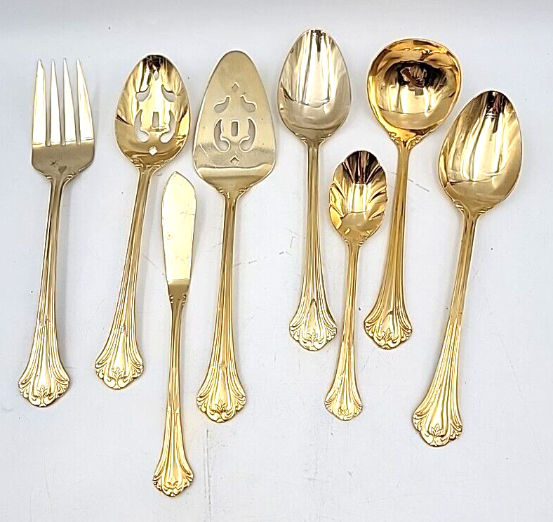 Michael Lloyd 8 Piece Goldtone Serving Set