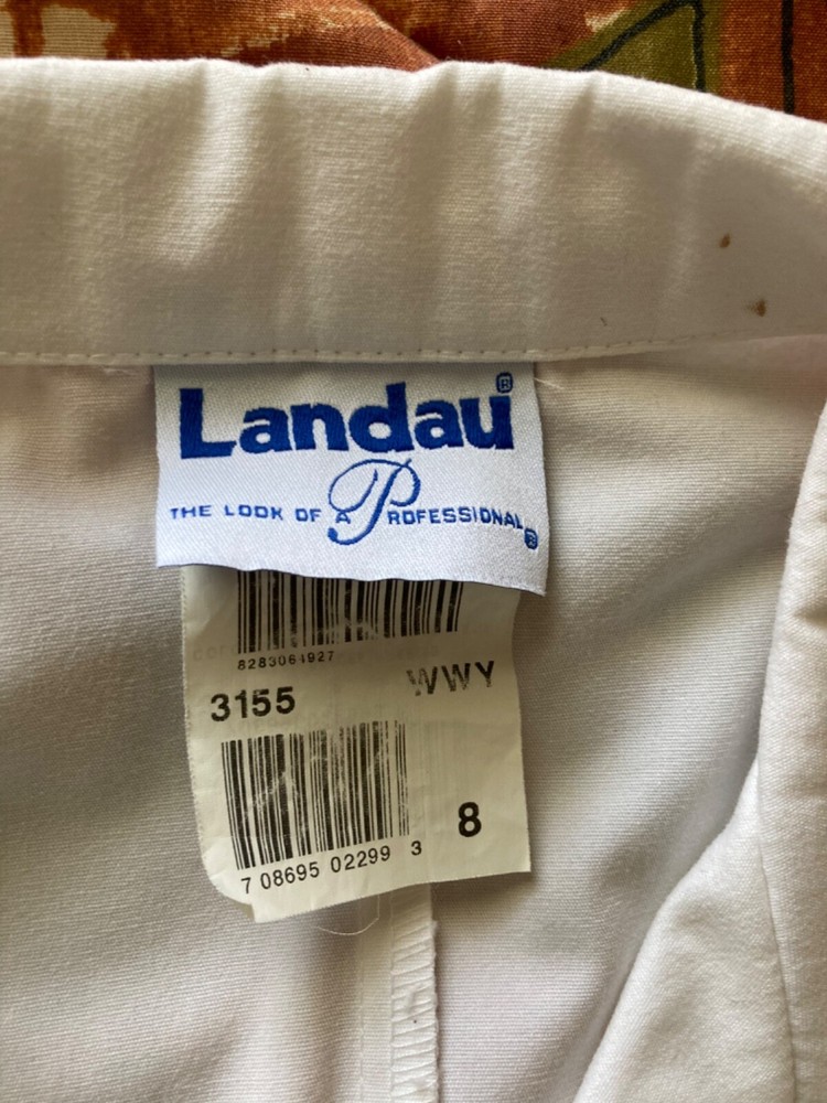 Landau white lab coat. size 8