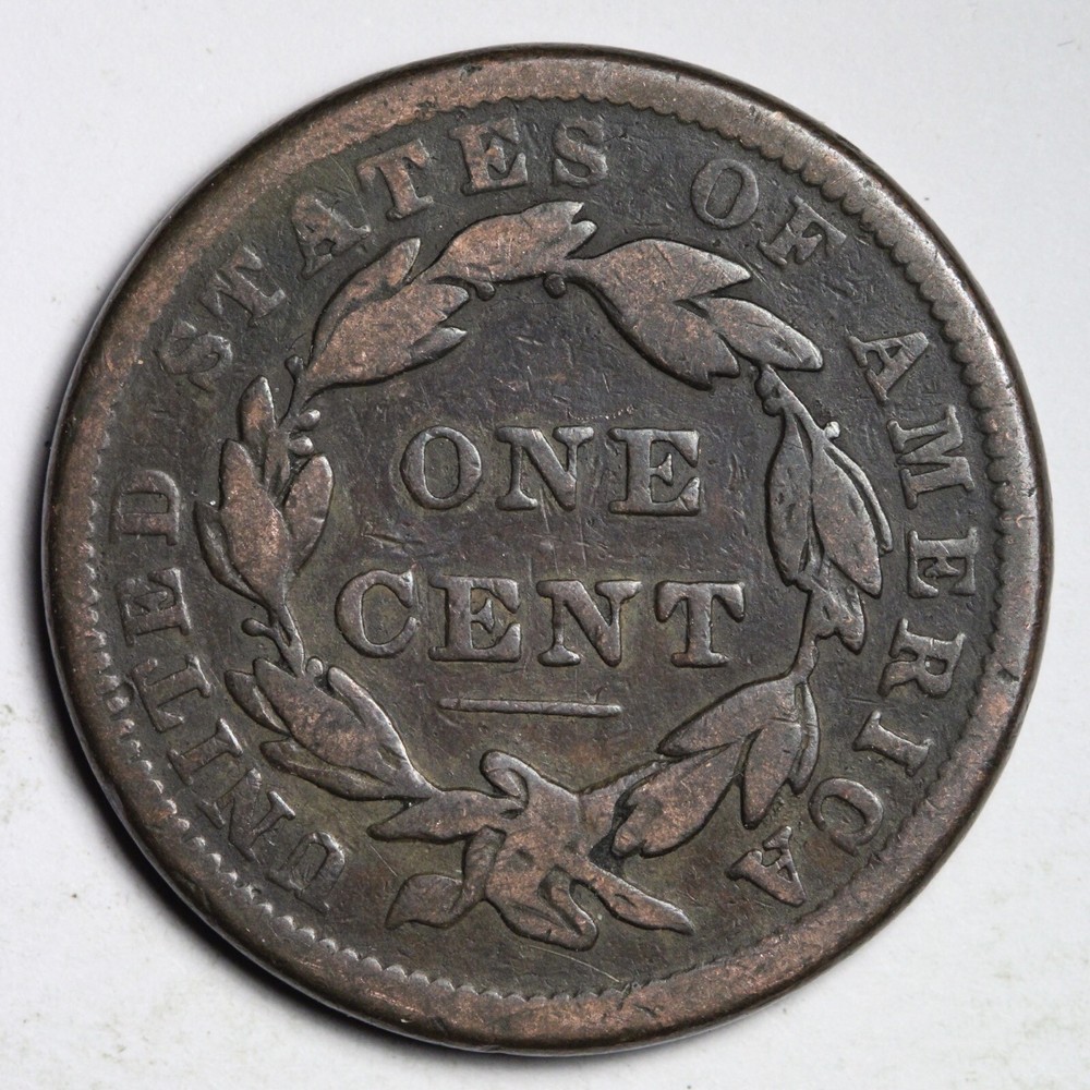 1838 Coronet Head Large Cent CHOICE FINE+ E205 GNL