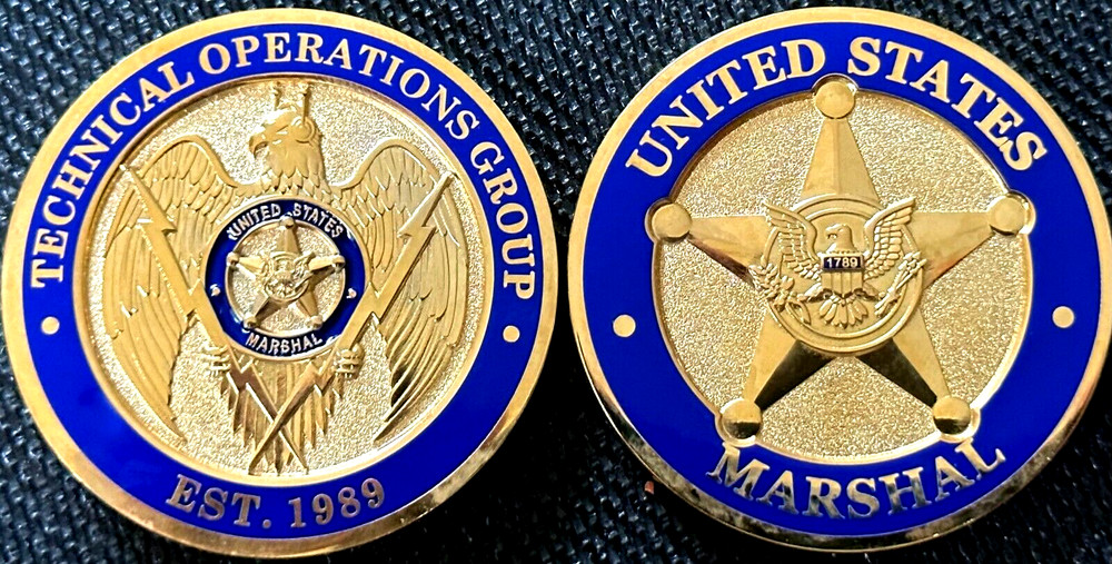 US Marshals Service Technical Operations Group BLUE enamel TOG challenge coin