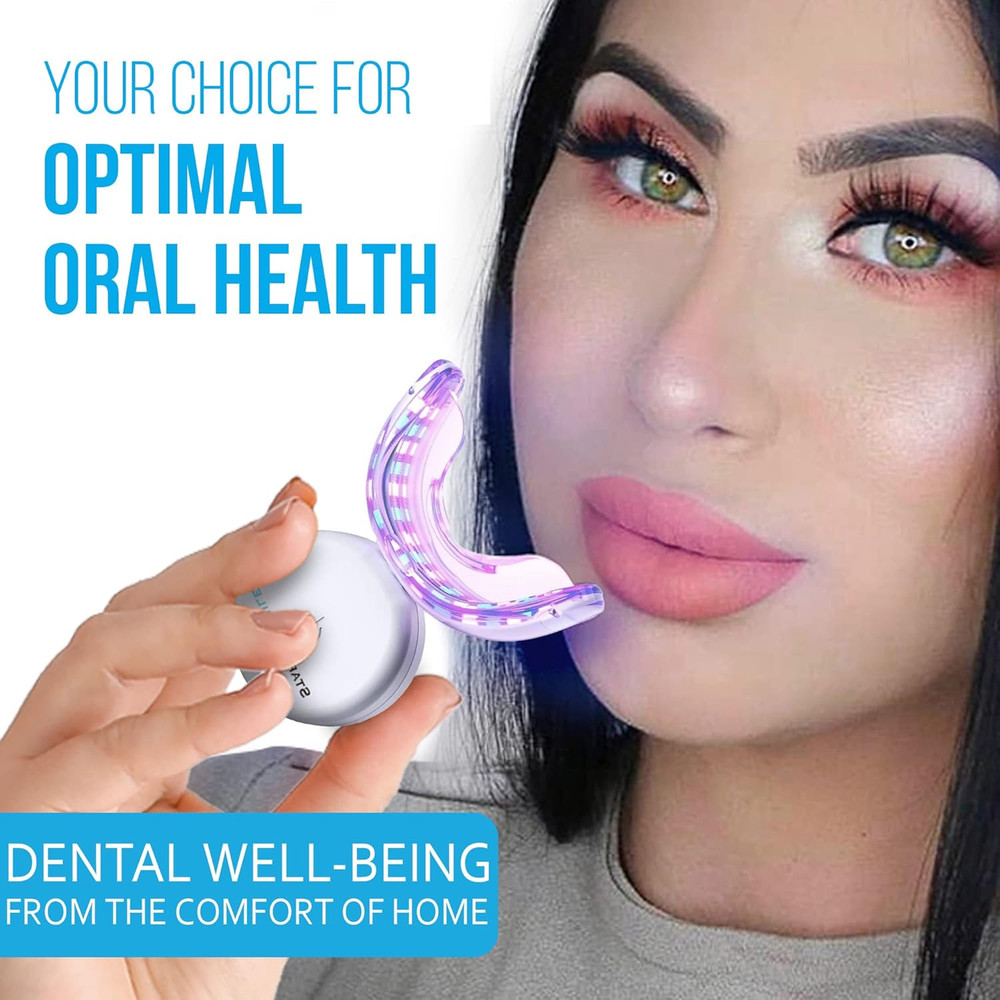 LED Red Blue Teeth Whitening Light Gum Support Device