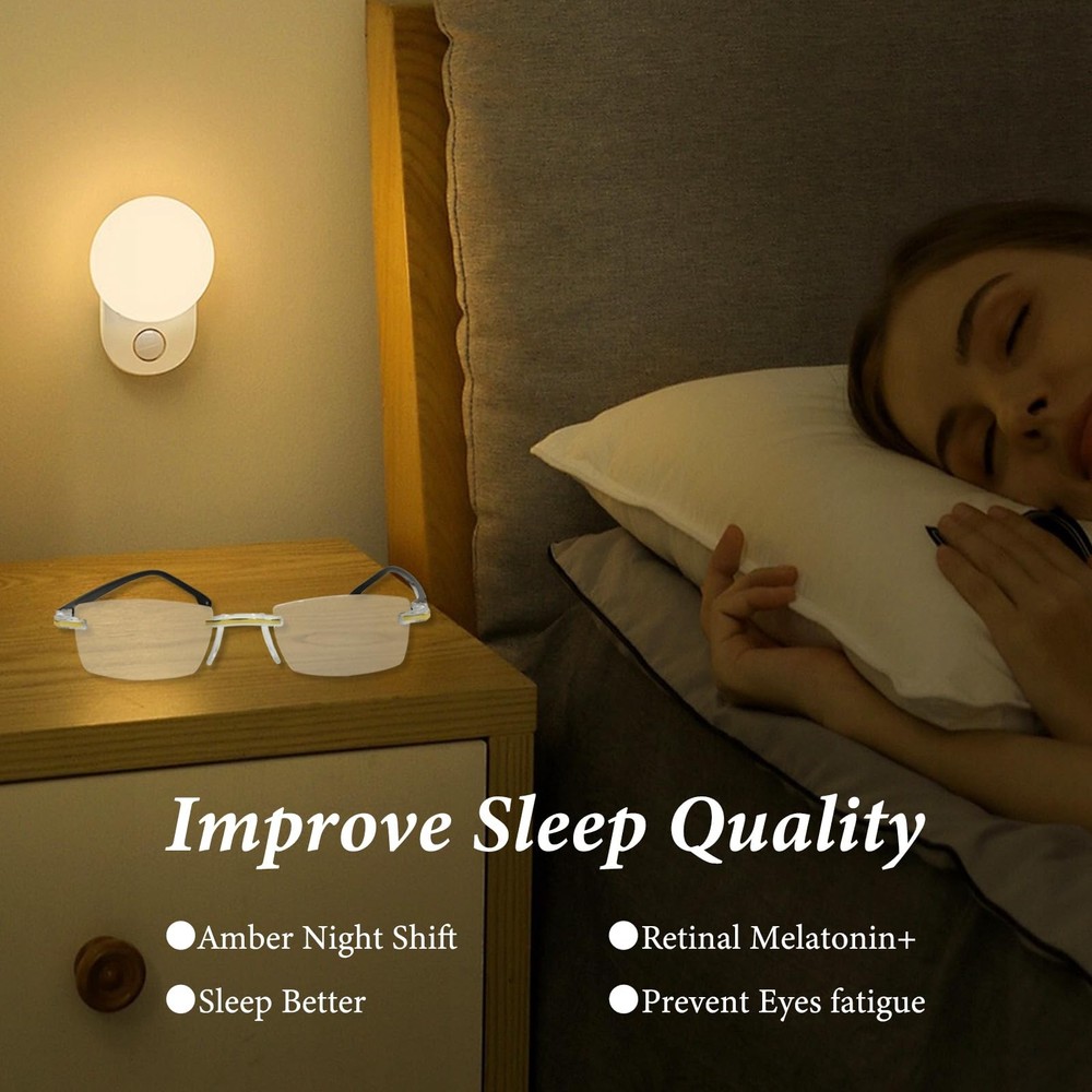 2 Pcs Auto Focus Glasses, Automatic Zoom Reading Intelligent Self Adjusting P...