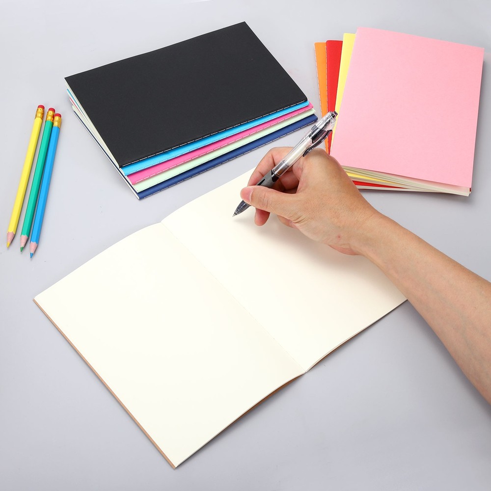 3 Pack A5 Notebook, A5 Journal Mini Notebook Pocket Unlined,Black