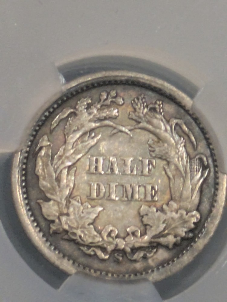 1869-S CAC XF45 Seated Half Dime Witterbrick