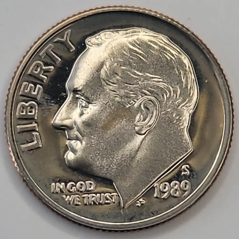 1989 S Gem Proof DCAM Roosevelt Dime - CN-Clad