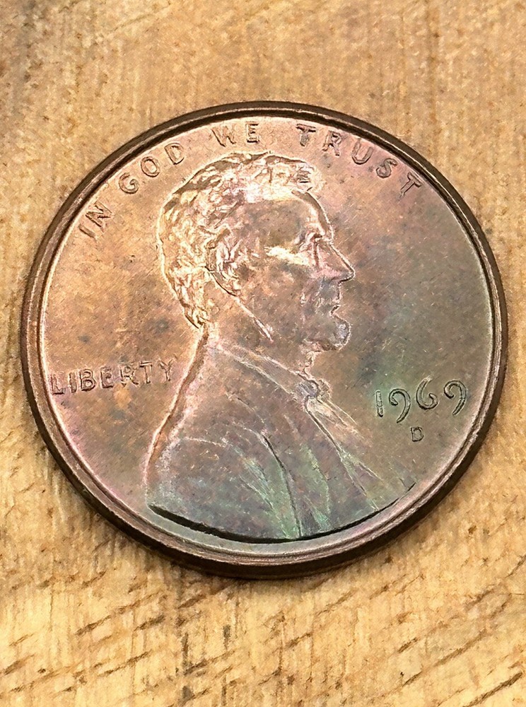 1969 D LINCOLN PENNY Toned #6299