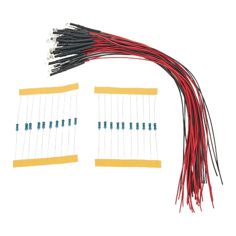 Easy to Install Warm White LED Light Set 20pcs Pre Wired for Train Layouts