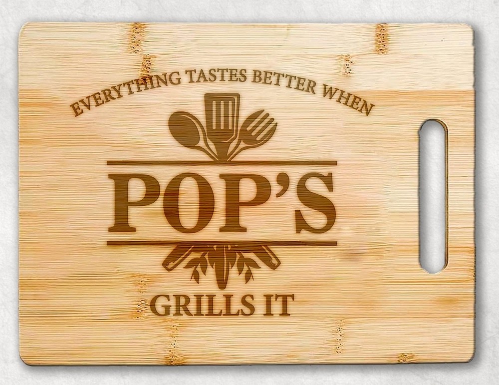 Pop's Kitchen Cutting Board - Father's Day Cutting Board - Father's Day Gift ...