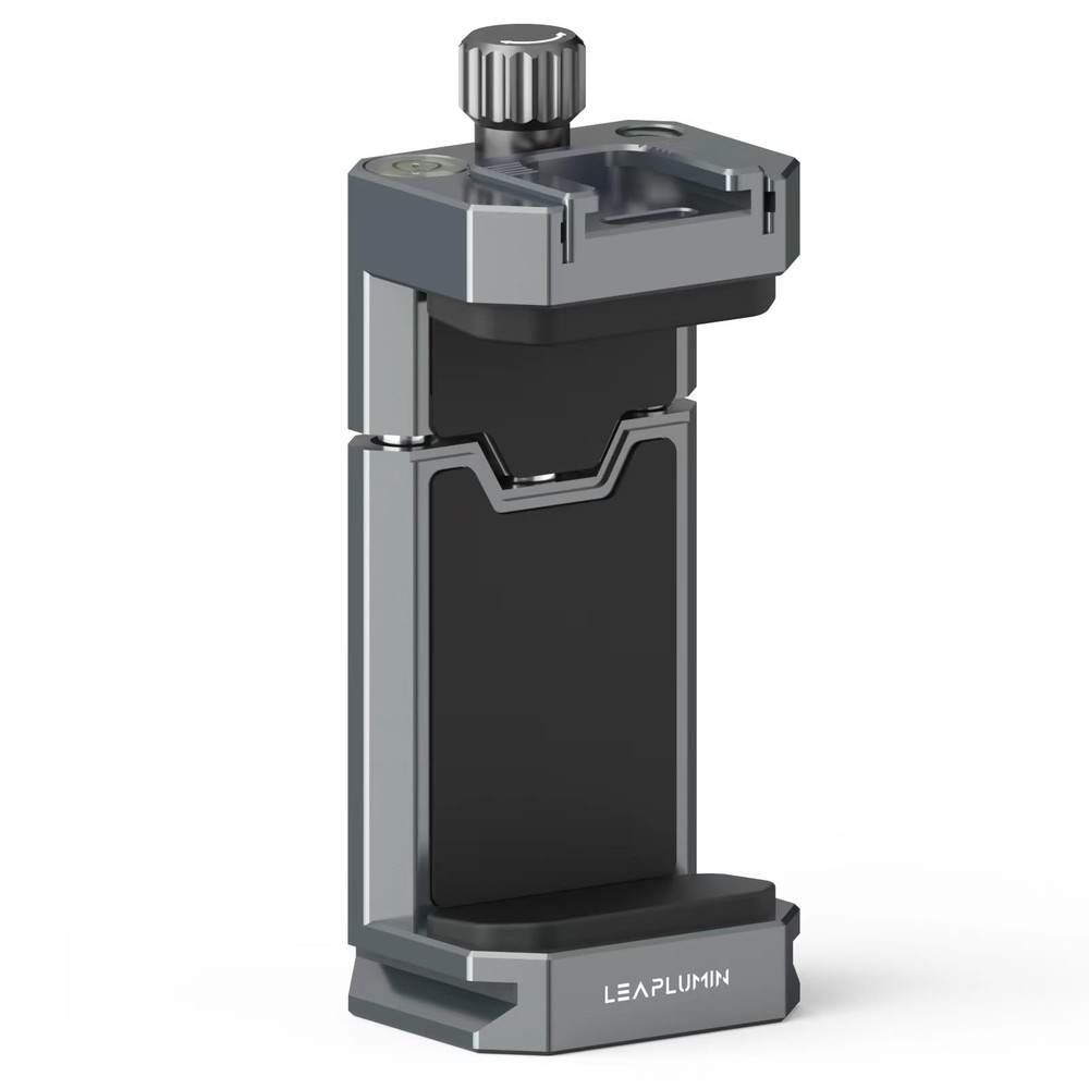 Leaplumin Aluminum Phone Mount for Tripod, Adjustable Tripod Black