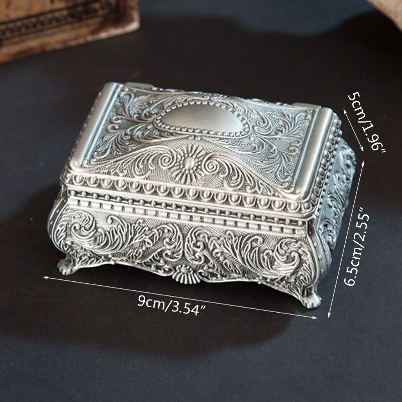 Metallic Jewelry Holder Trinket Storage Box for Case