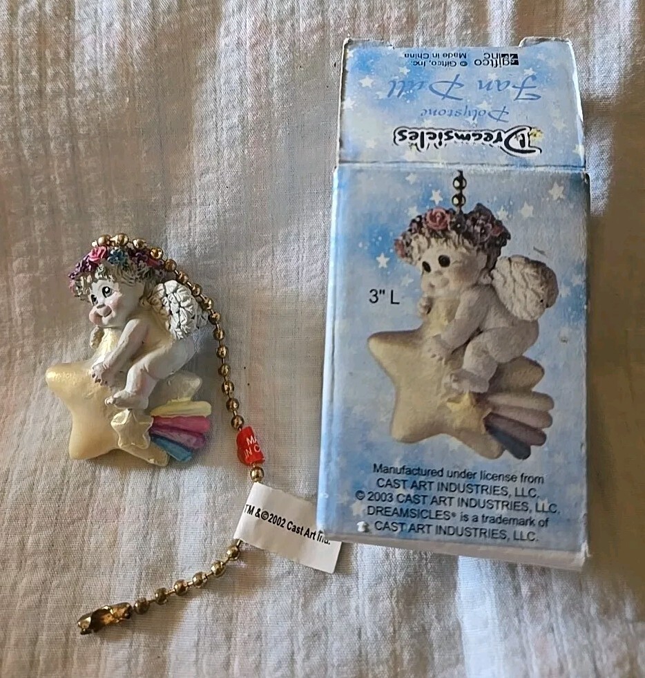 Dreamsicles Polystone Fan Pull 3" New 3683. 2003 Cast Art. Shooting Star