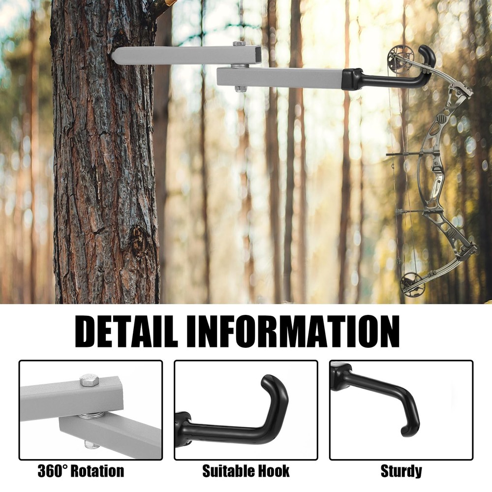 Maxcheck 4 Pack Tree Stand Bow Hanger Hooks for Hunting Folding Bow Holder Ar...
