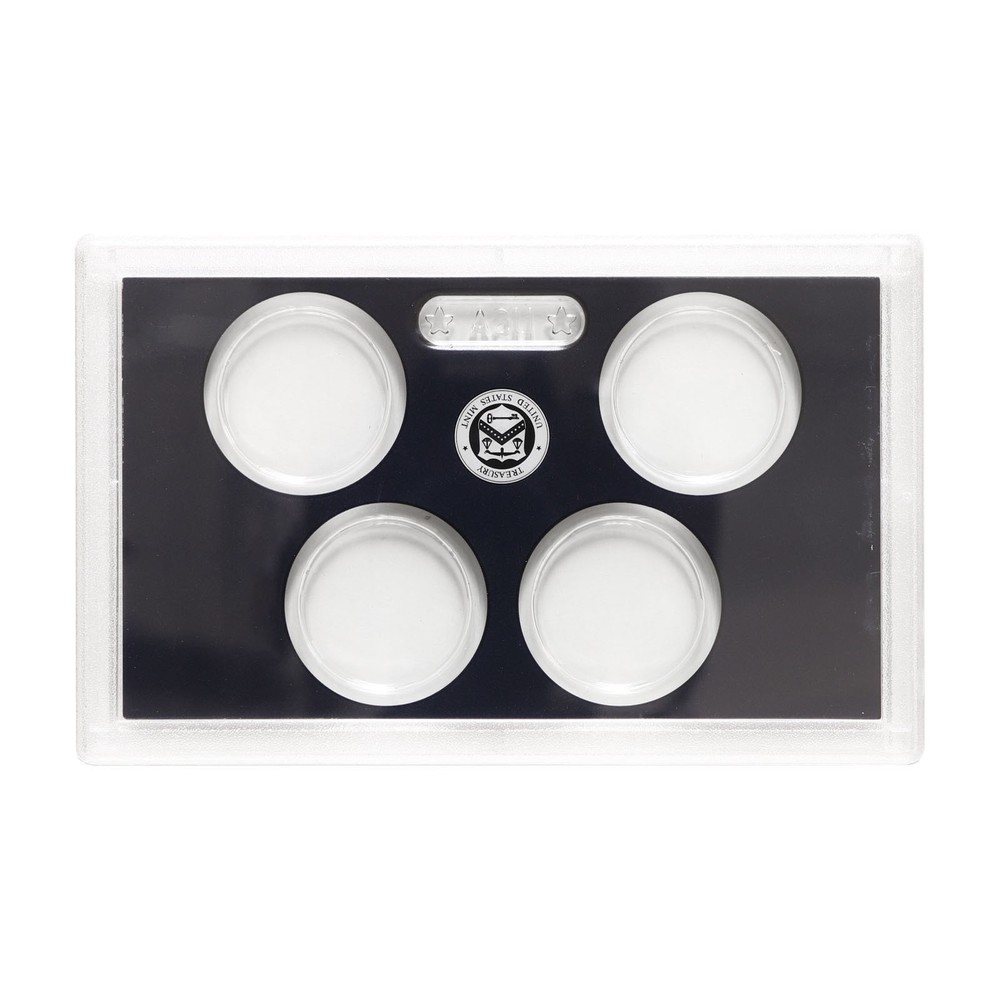 Empty Plastic Lens With Black Insert Holds 4 Coins Small Dollar