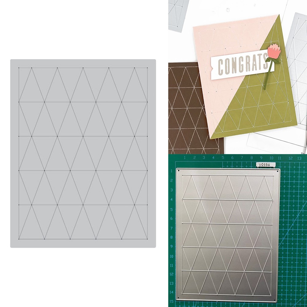 Triangle Piercing Cutting Dies DIY Scrapbooking Card Embossing Stencils Template