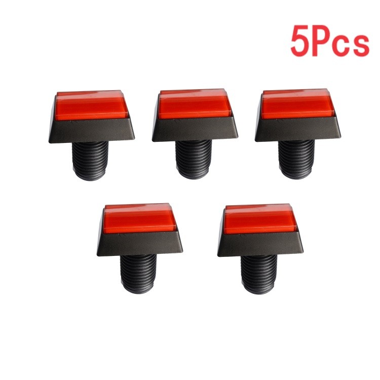 5Pcs Arcade Square Rectangle Push Buttons Illumilated LED w/ Microswitch