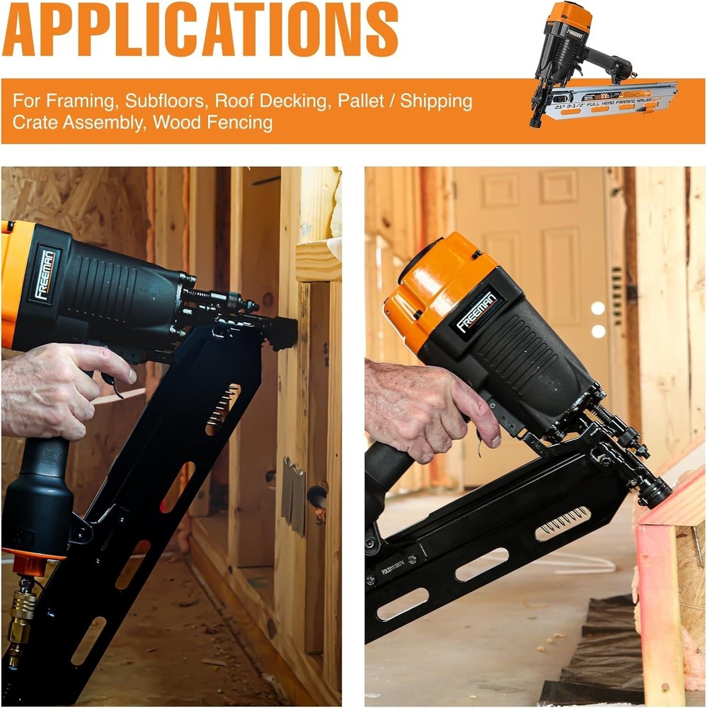 Full Round Head Nailer | Dual Mode Trigger, Depth Adjust