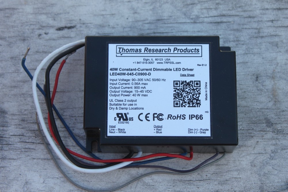 Thomas Research Led 40W-045-C0900-D Constant Current Driver, Dimmable