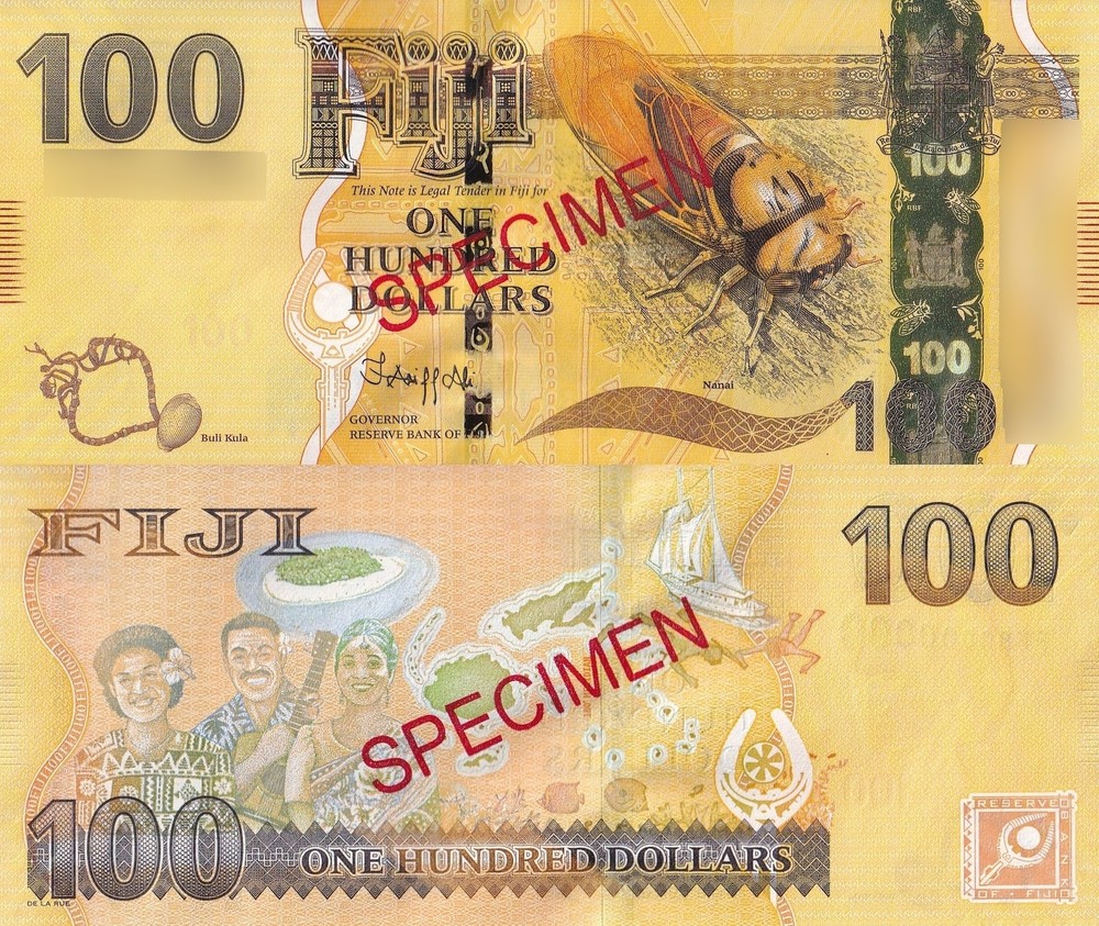 Fiji 100 Dollars 2022 P 119 UNC SPECIMEN
