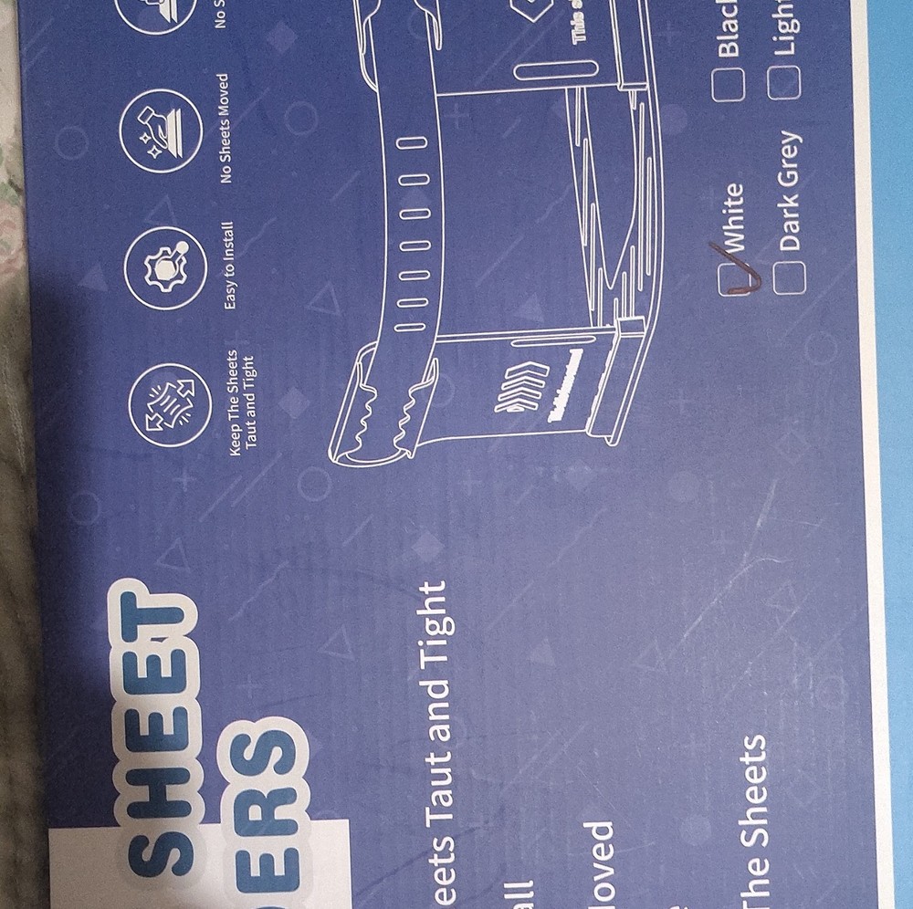 Bed Sheet Grippers White Easy Install Keep Sheets Taut and Tight