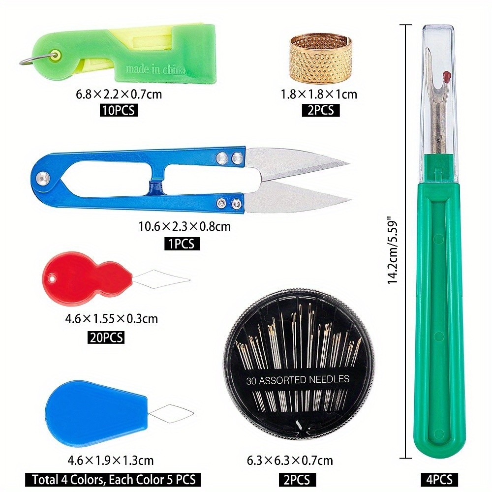 1set Sewing Tools Kits Include U Shape Sewing Seam Ripper Steel Sewing Needles