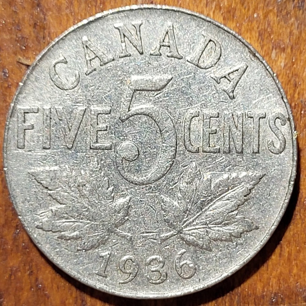 1936  Canada 5 Cent   Coin   N276