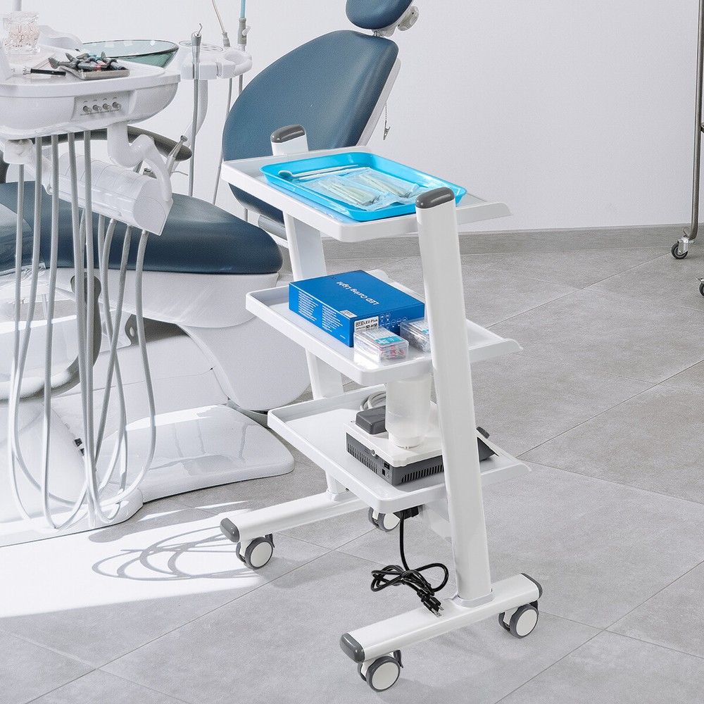 3Layer Dental Mobile Cabinet Trolley Built-in Socket/Trolley & Auto-water System