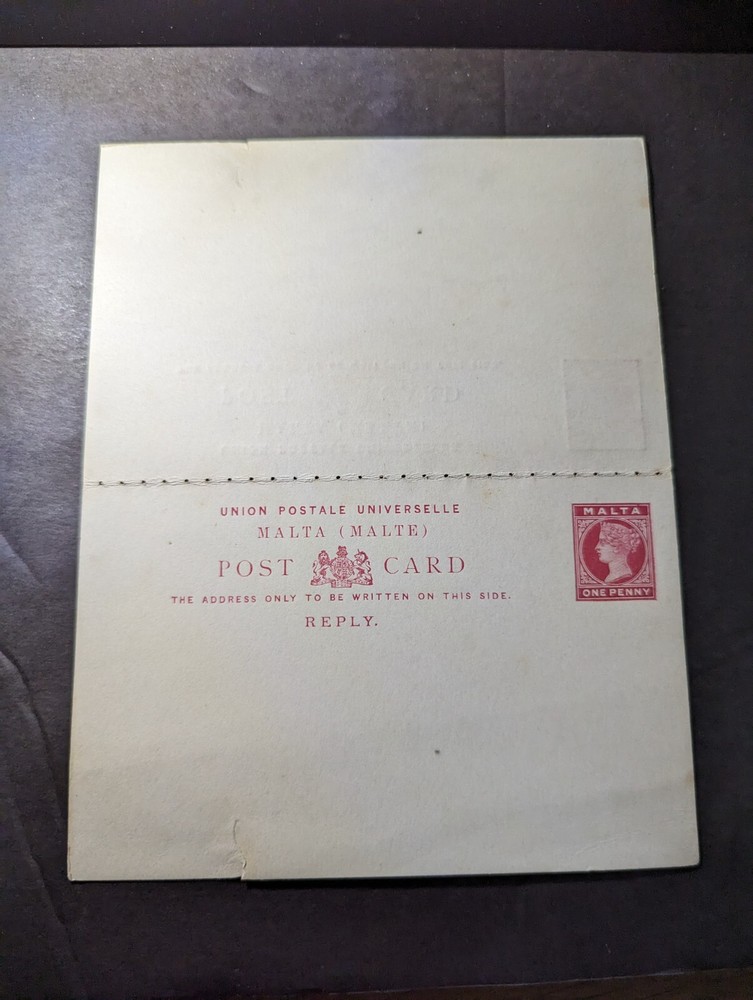 Mint British Malta Postal Stationery Postcard and Reply Card