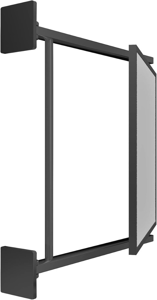 Matte Black 11" Square Pivot-N-Vue Double Hinged Mirror with Adjustable Angles