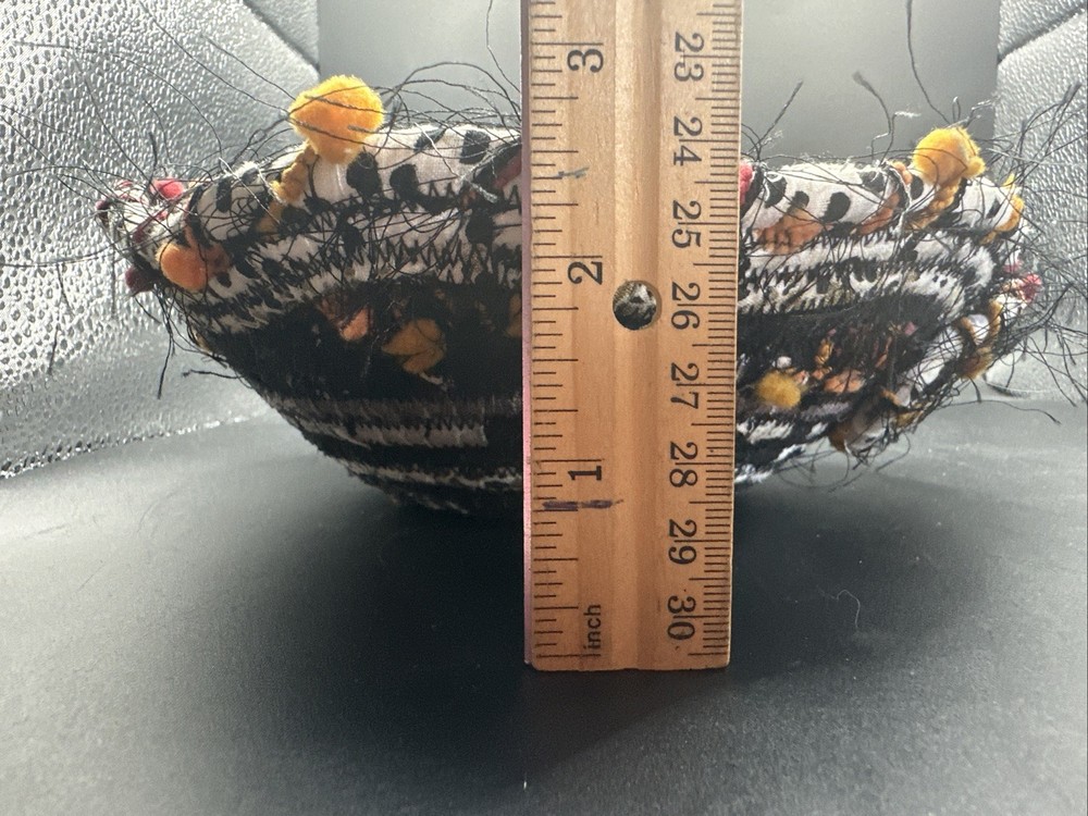 Handcrafted Rag Roll Bowl Halloween 8”