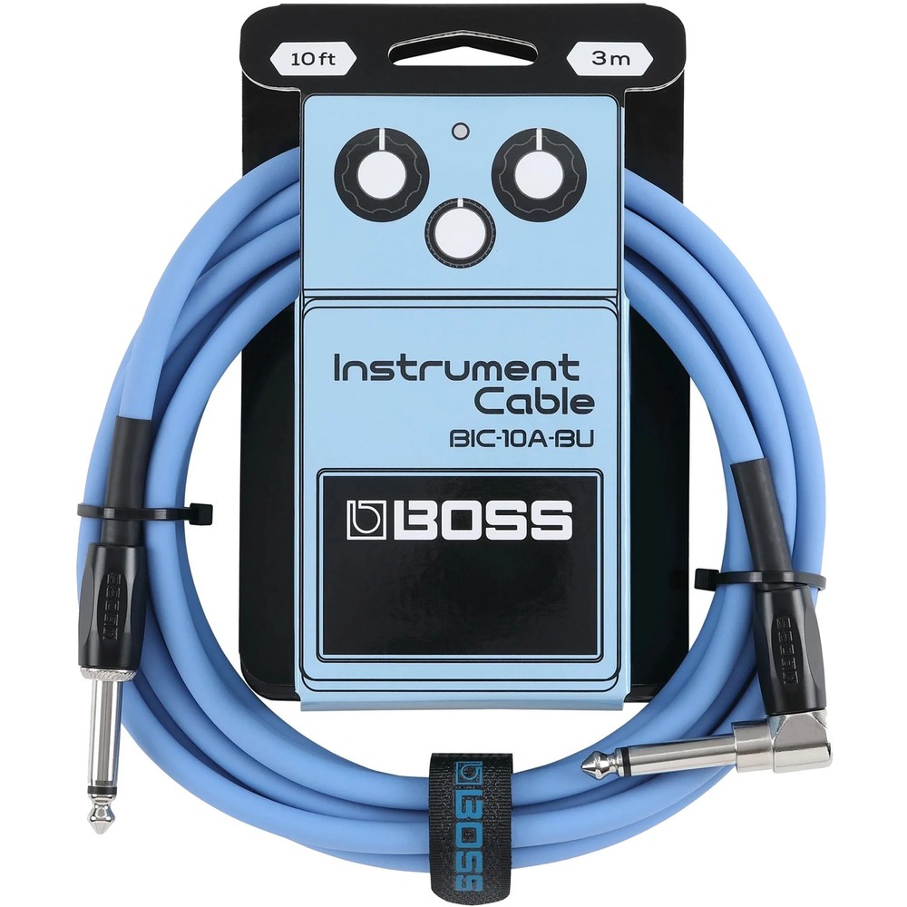 Boss 10ft/3m Instrument Cable Blue, Straight/Angled
