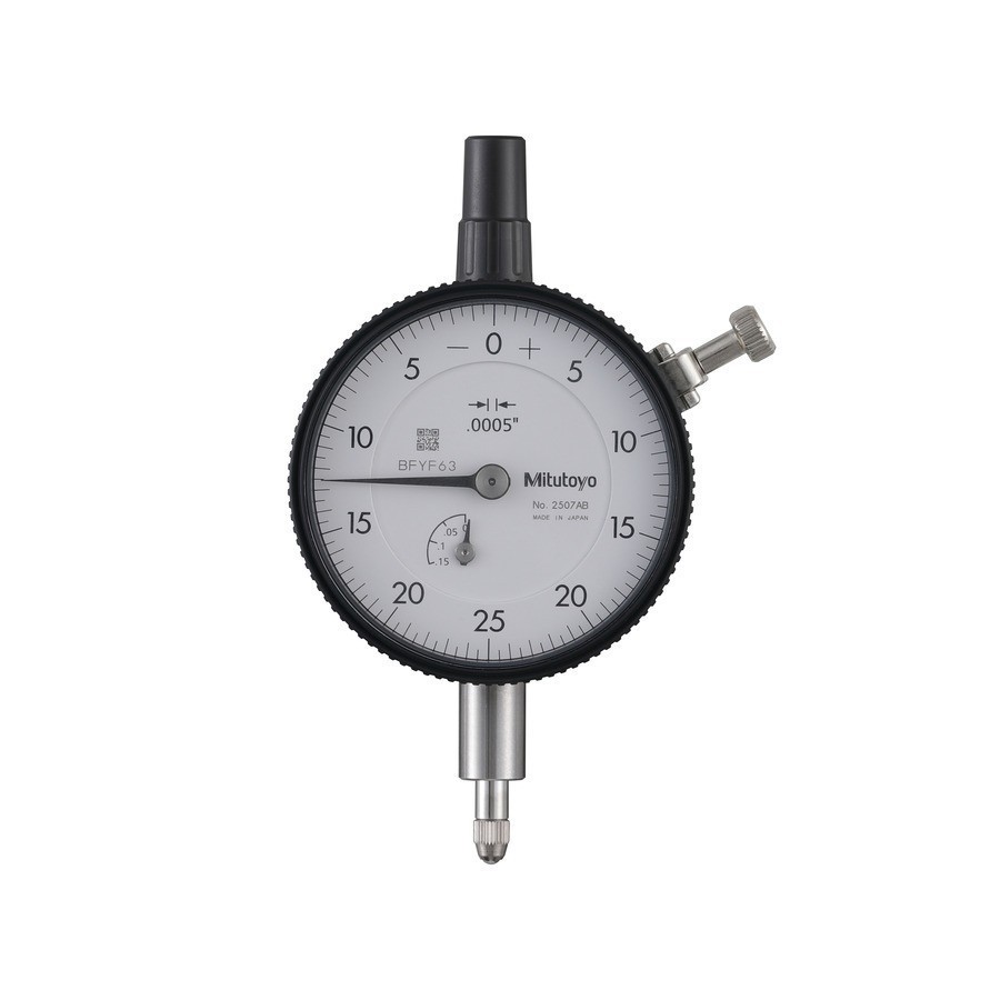 2507AB  MITUTOYO DIAL INDICATOR 0-.125" RANGE .0005" GRADS FLAT BACK