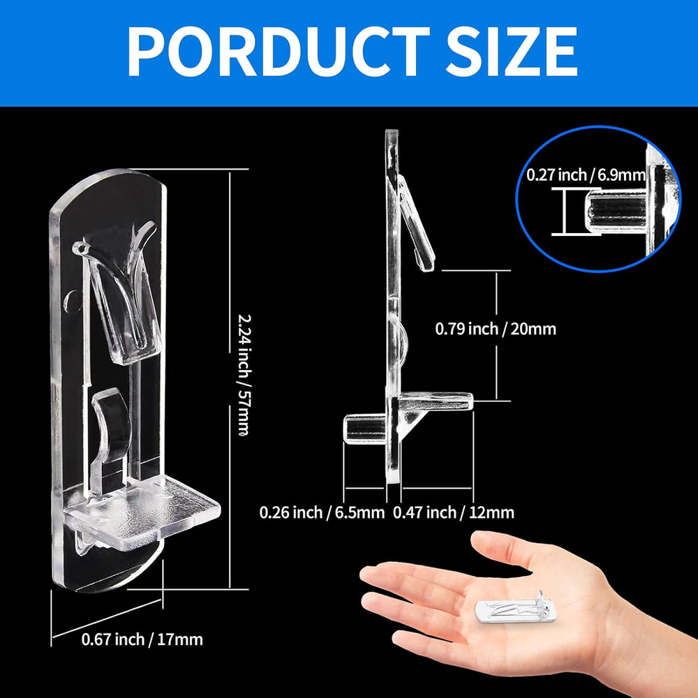 36 Pcs Plastic Locking Shelf Pins, Cabinet Shelf Clips Locking Shelf Support Peg