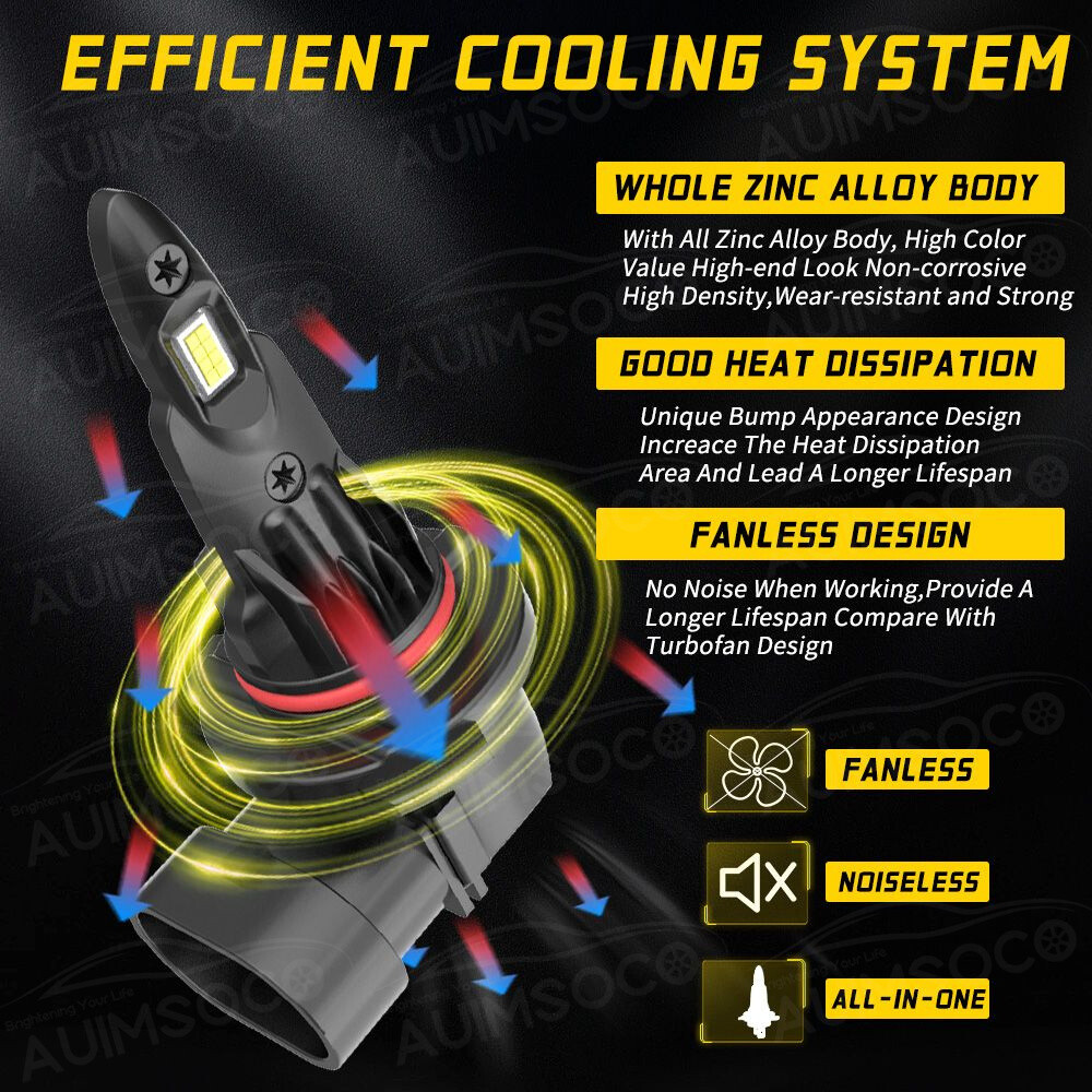 9012 LED Headlight Bulb Kit High Low Beam 6600000LM Super Bright 6500K White