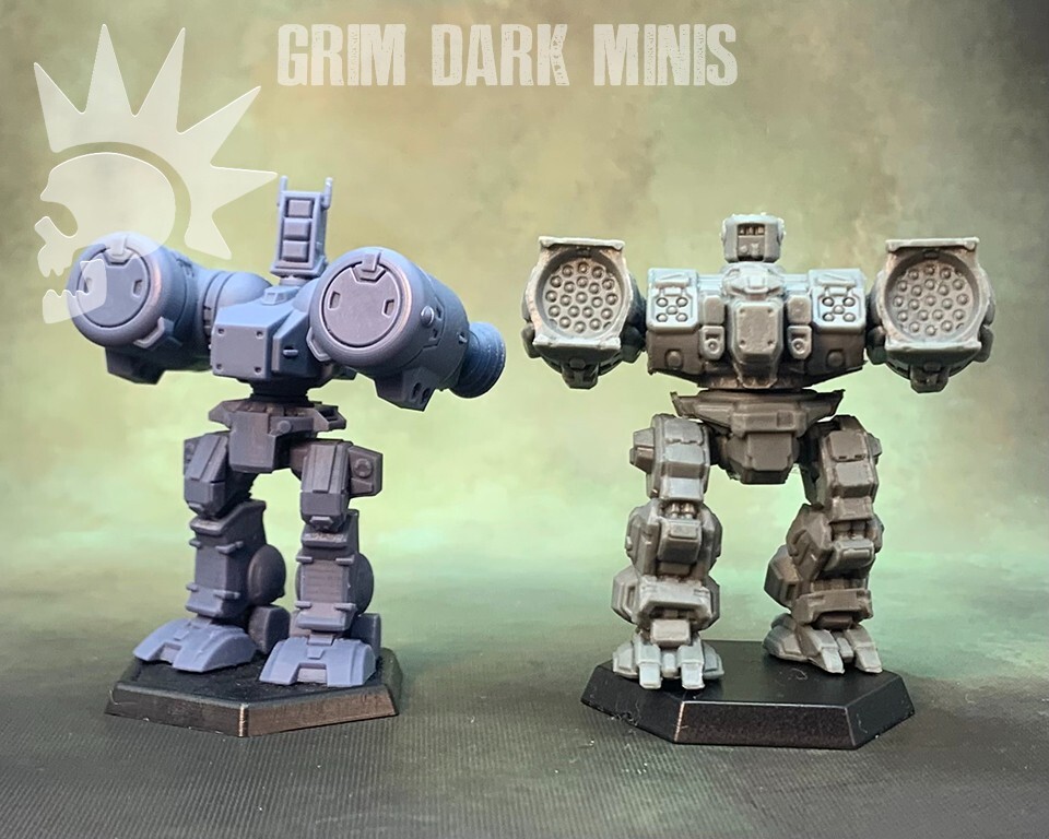 Battletech Scale - Longbow proxy mech - closed launchers (retro style)