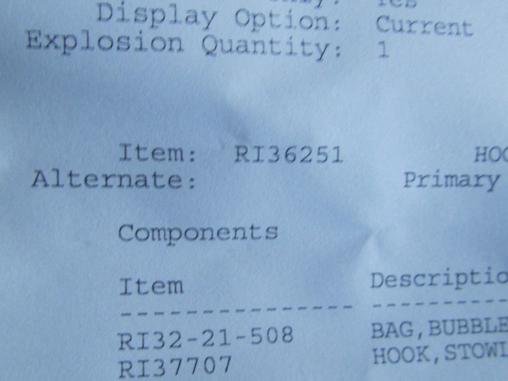 NEW RICON RI36251 HOOK STOWLOCK