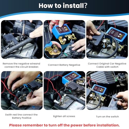 250A 12V Remote Battery Disconnect Switch, Upgrade Smart Voltage Kill Switch