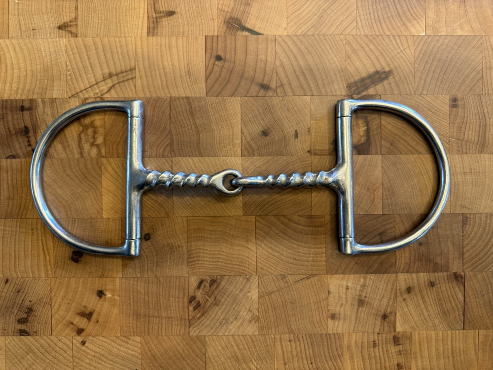 5” D-Ring Snaffle, Corkscrew Single Joint Mouthpiece